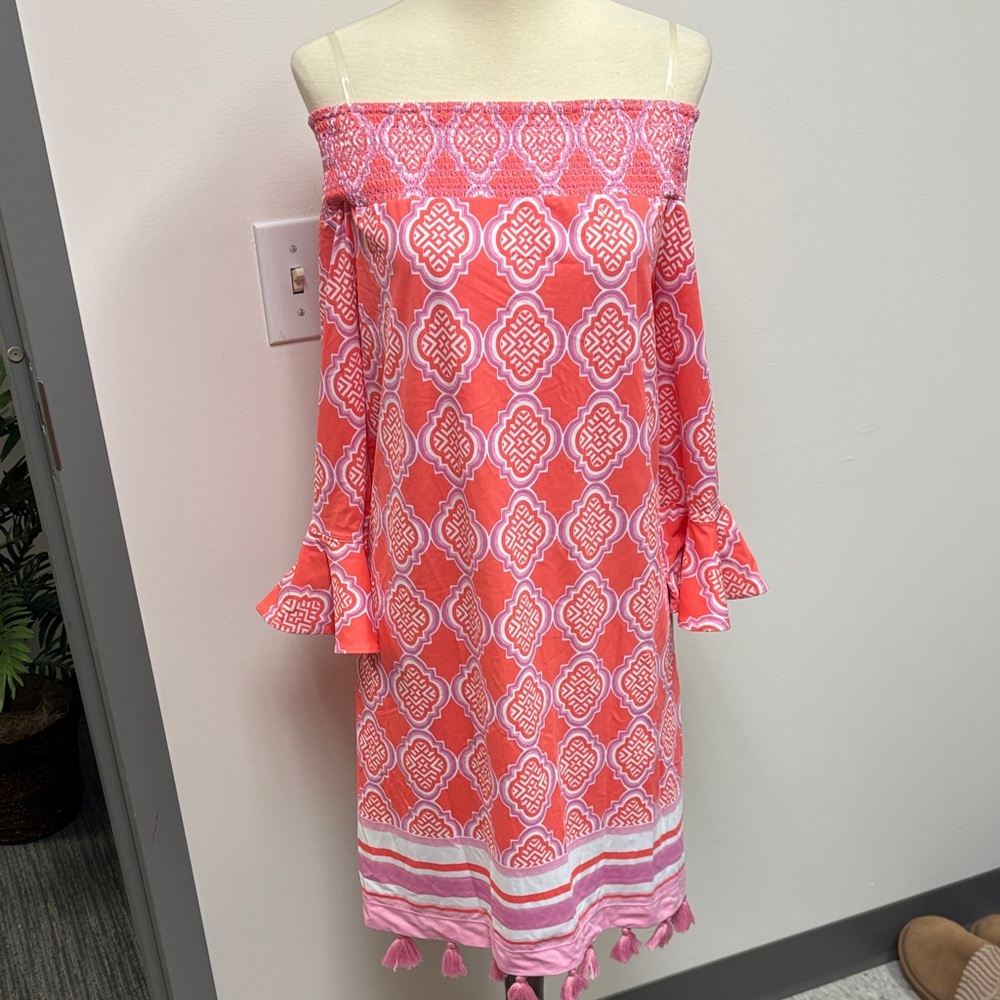 Cabana Life Coral Long Sleeve Dress